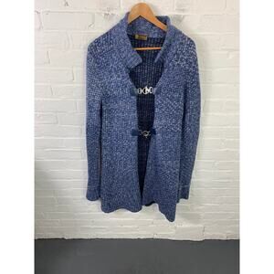 Axel's Vail Women's Collared Cardigan Sweater Long Sleeve Blue Size XL